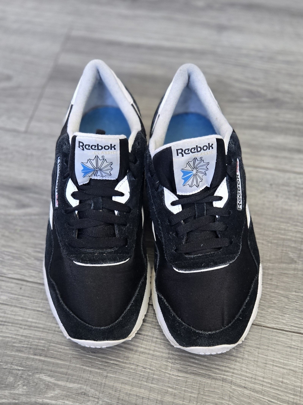 Reebok Classic Nylon FV1592 Black White Men’s 9.5 Retro Running Sneakers